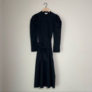 NWOT | Prologue | Women’s Long Puff Sleeve Button Down Midi Dress | Black | S